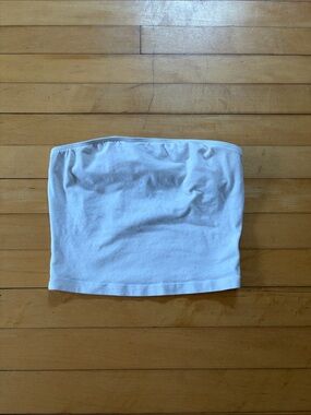 PINK Victoria's Secret White Strapless Cotton Tube Top